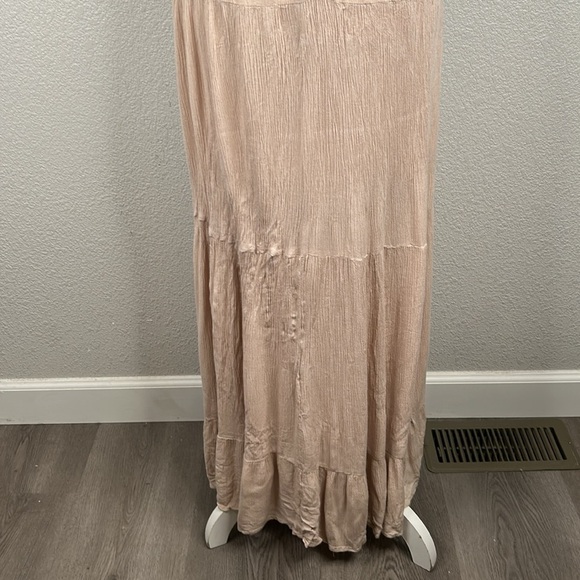 Onetheland Tan Summer Spring Festival Boho V-Neck Maxi Sundress Size Small - Picture 6 of 7